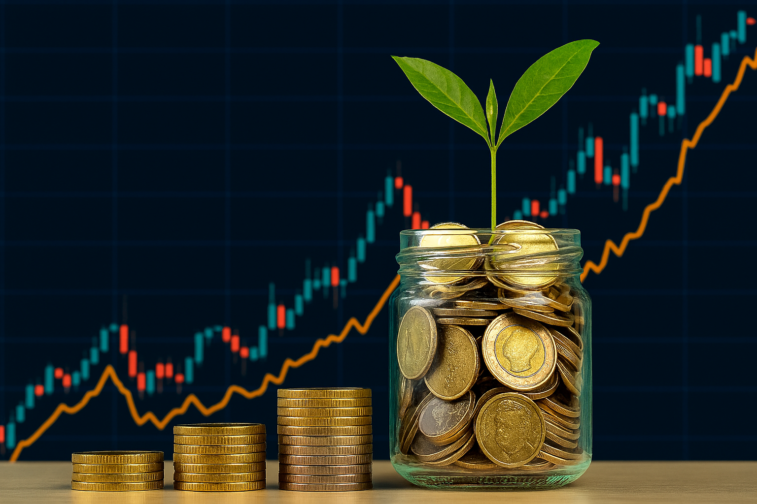 an image of coins in a jar
